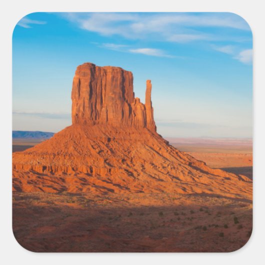 Monument Valley Utah Wüstenfäuste mit Panoramablic Quadratischer Aufkleber (Vorderseite)