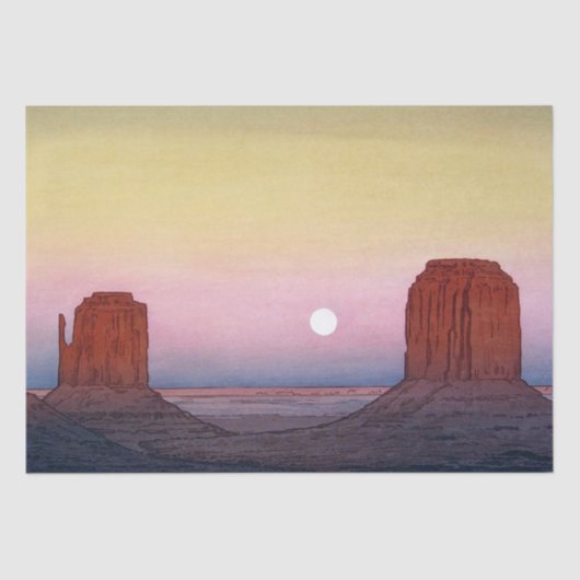 Monument Valley, Yoshida, Woodcut Seidenpapier (Vorderseite)