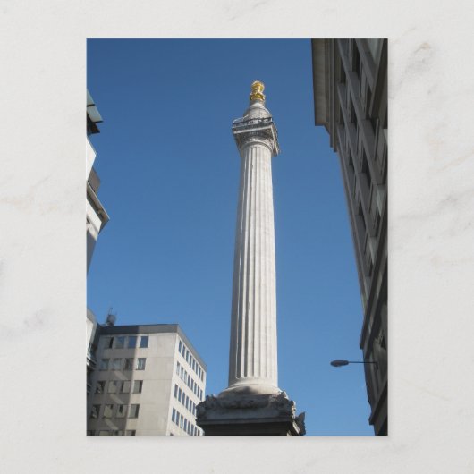 Monument zum großen Feuer von London Postkarte (Vorderseite)