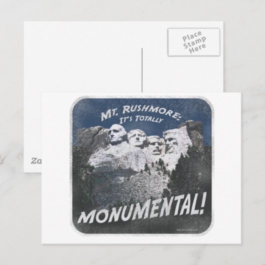 Monumental Berg Rushmore Postkarte (Vorne/Hinten)