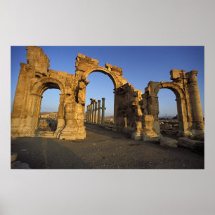 Monumentalbogen, Palmyra, Homs, Syrien Poster