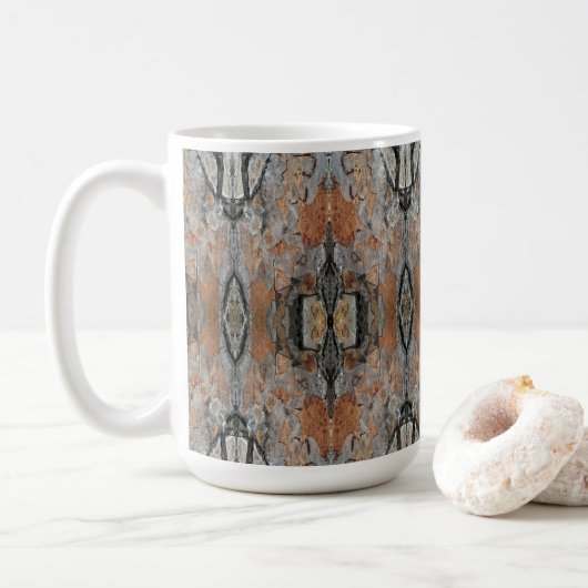 Monumentale Baumrindenmusterung Kaffeetasse (Mit Donut)