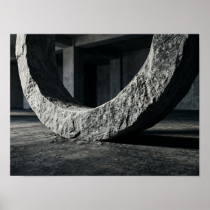 Monumentaler Steinkreis Dunkle Skulpturale Wandkun Poster