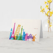 Monumente der Welt - Pastell Collage Karte (Gelbe Blume)