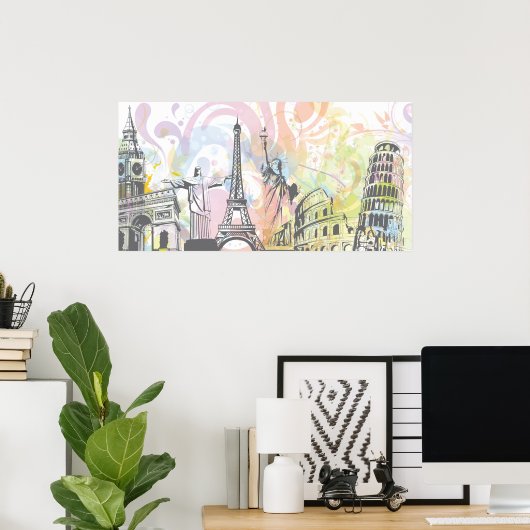 Monumente der Welt Poster (Heimbüro)