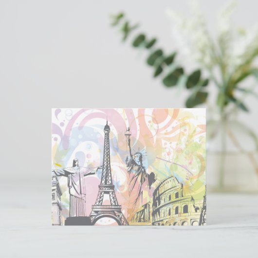 Monumente der Welt Postkarte (Stehend Vorderseite)