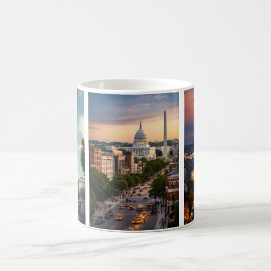 Monumente in Harmonie: Washington DC Skyline Magaz Kaffeetasse (Mittel)
