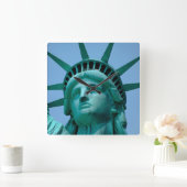 Monuments | Statue of Liberty Face Quadratische Wanduhr (Zuhause)