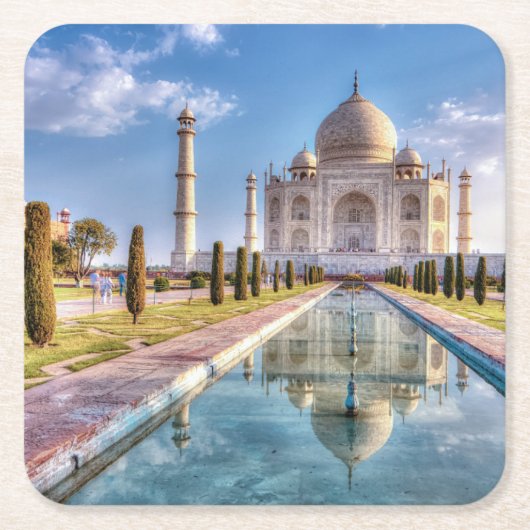 Monuments | Taj Mahal Sunrise Rechteckiger Pappuntersetzer (Vorderseite)