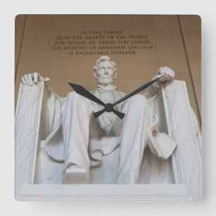 Monuments   The Lincoln Memorial Quadratische Wanduhr
