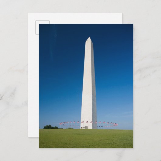 Monuments | Washington Monument with Flags Postkarte (Vorne/Hinten)