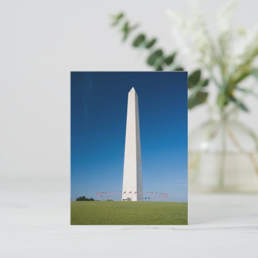 Monuments | Washington Monument with Flags Postkarte (Stehend Vorderseite)