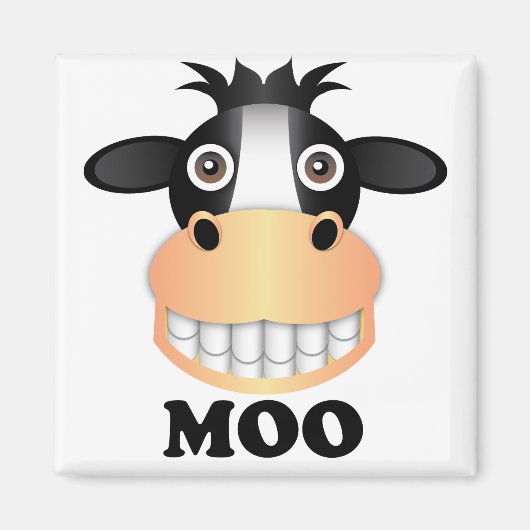 Moo - 2 Zoll Square Magnet  (Vorne)