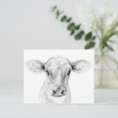 Moo A Young Jersey Cow Postkarte (Stehend Vorderseite)