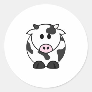 Moo-Aufkleber – Kawaii-Kuh-Vinyl Runder Aufkleber