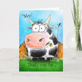 Moo bedeutet Happy Birthday Cartoon Cow Card Karte
