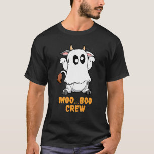 Moo. Boo Crew Ghost Boo Cow T-Shirt