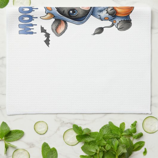 Moo Boo Halloween Cow Geschirrtuch (Gefaltet)