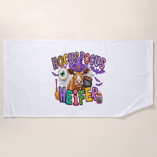 Moo Boo Halloween Cow Strandtuch (Vorderseite)