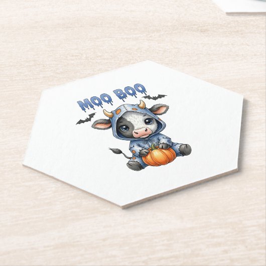 Moo Boo Halloween Cow Untersetzer (angewinkelt)