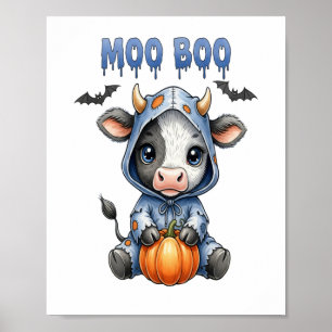 Moo Boo Halloween Kuh Poster