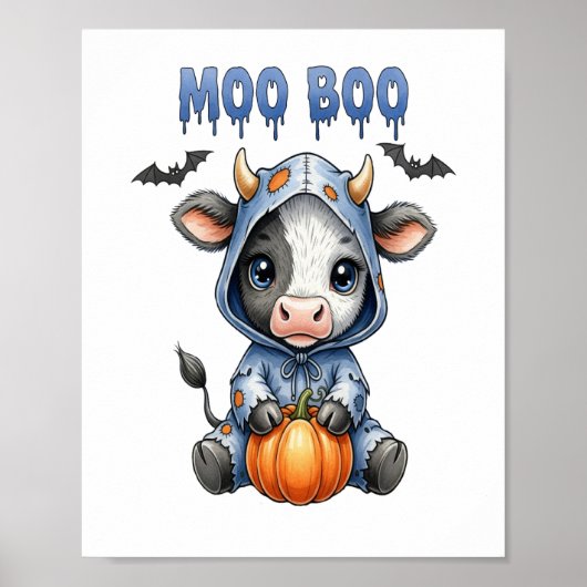 Moo Boo Halloween Kuh Poster (Vorne)