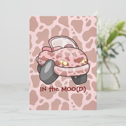 Moo Car Einladung (Stehend Vorderseite)