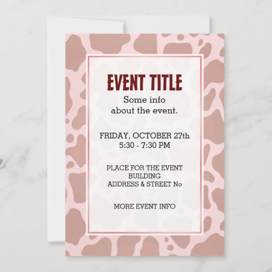 Moo Car Einladung (Rückseite)