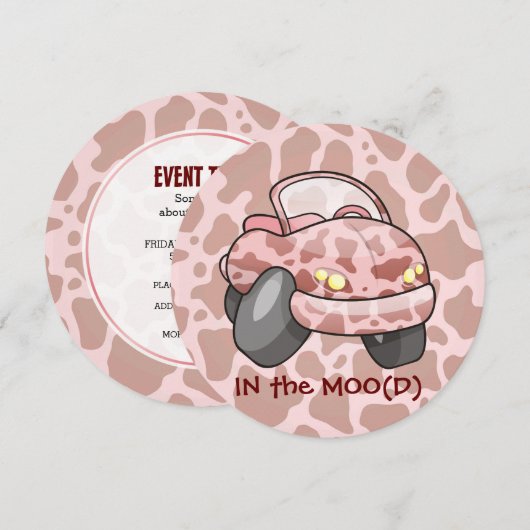 Moo Car Einladung (Vorne/Hinten)