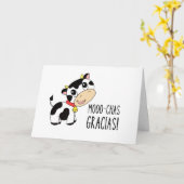 Moo-chas Gracias! Niedlich Dankeschön-Karte (horiz Karte (Gelbe Blume)