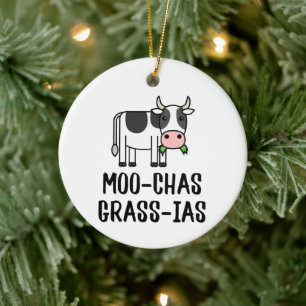 Moo-chas Gras-ias, Muchas Gracias spendet Kalbskuh Keramik Ornament