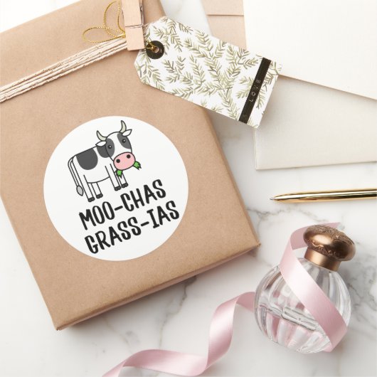 Moo-chas Gras-ias, Muchas Gracias spendet Kalbskuh Runder Aufkleber (Schenken)