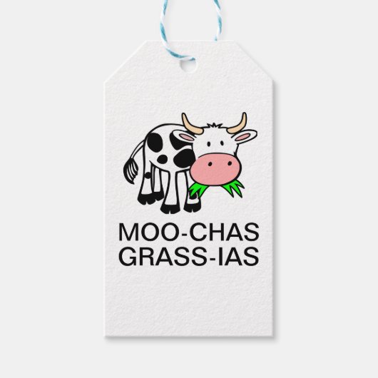 Moo-chas Grass-ias (Danke) Geschenkmarke Geschenkanhänger (Vorderseite)