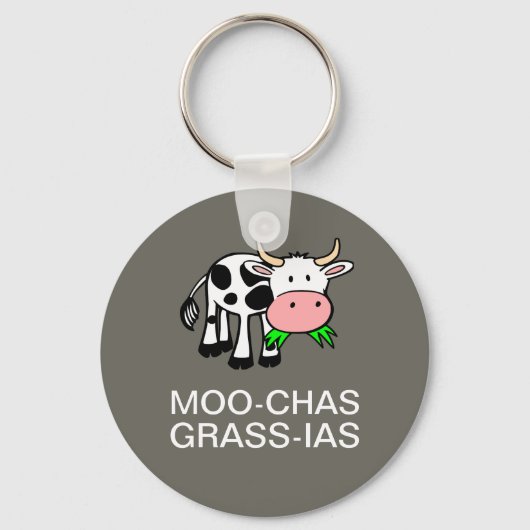 Moo-chas Grass-ias (Muchas Gracias) Basic-Schlüsse Schlüsselanhänger (Vorderseite)