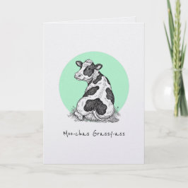 Moo-chas Grassy-ass punny thank you funny card Karte