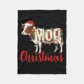 Moo Christmas Funny Cow Lovers Cattle Famer Farmin Fleecedecke (Vorderseite)