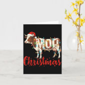 Moo Christmas Funny Cow Lovers Cattle Famer Farmin Karte (Gelbe Blume)