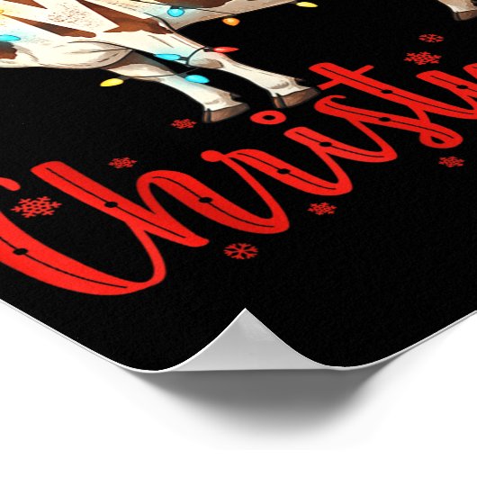 Moo Christmas Funny Cow Lovers Cattle Famer Farmin Poster (Ecke)