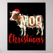 Moo Christmas Funny Cow Lovers Cattle Famer Farmin Poster (Vorne)