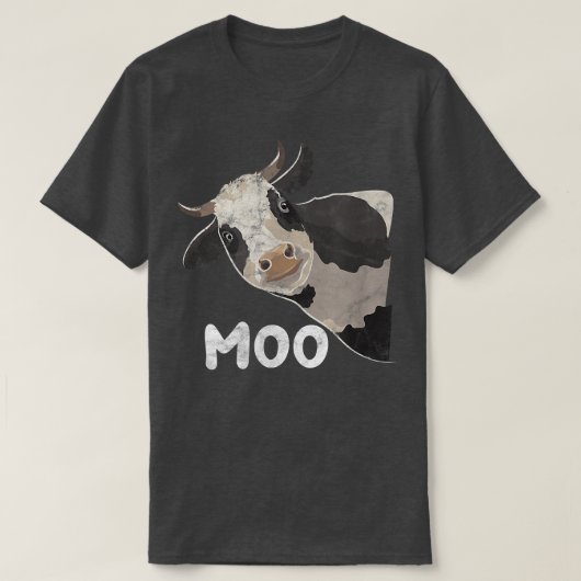 Moo Cow Cattle Heifer Farmer Anime Kawaii Distress T-Shirt (Design vorne)