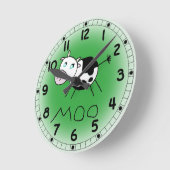 Moo Cow Clock Runde Wanduhr (Winkel)
