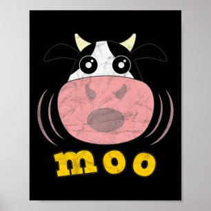 Moo Cow Funny Farm Animes Bauer Calf Heifer Milk Poster
