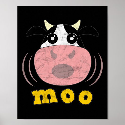 Moo Cow Funny Farm Animes Bauer Calf Heifer Milk Poster (Vorne)