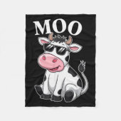 Moo Cow - Funny Farmer Cow For Men Women Kids Boys Fleecedecke (Vorderseite)