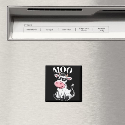 Moo Cow - Funny Farmer Cow For Men Women Kids Boys Magnet (In Situ (Geschirrspüler))