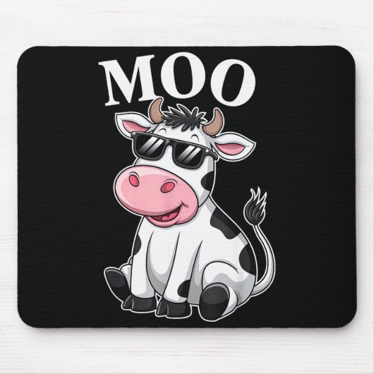 Moo Cow - Funny Farmer Cow For Men Women Kids Boys Mousepad (Vorne)