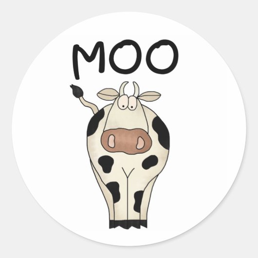 Moo Cow Runder Aufkleber (Vorderseite)