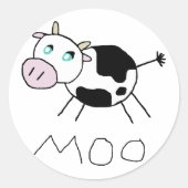 Moo Cow Runder Aufkleber (Vorderseite)