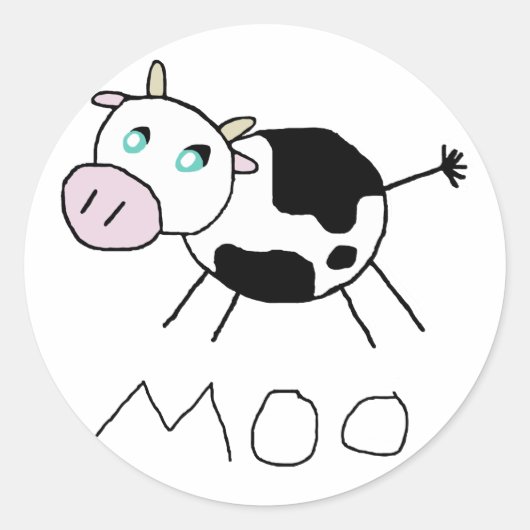 Moo Cow Runder Aufkleber (Vorderseite)