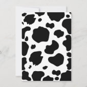 Moo Cow Spots Print Black & White Baby Dusche Einladung (Rückseite)